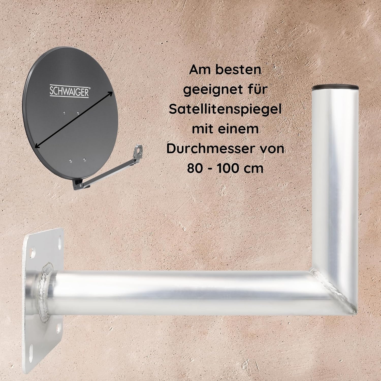 SCHWAIGER 5156 SAT mount 45cm SAT schotel muurbevestiging met aluminium beugel TÜV-gekeurd