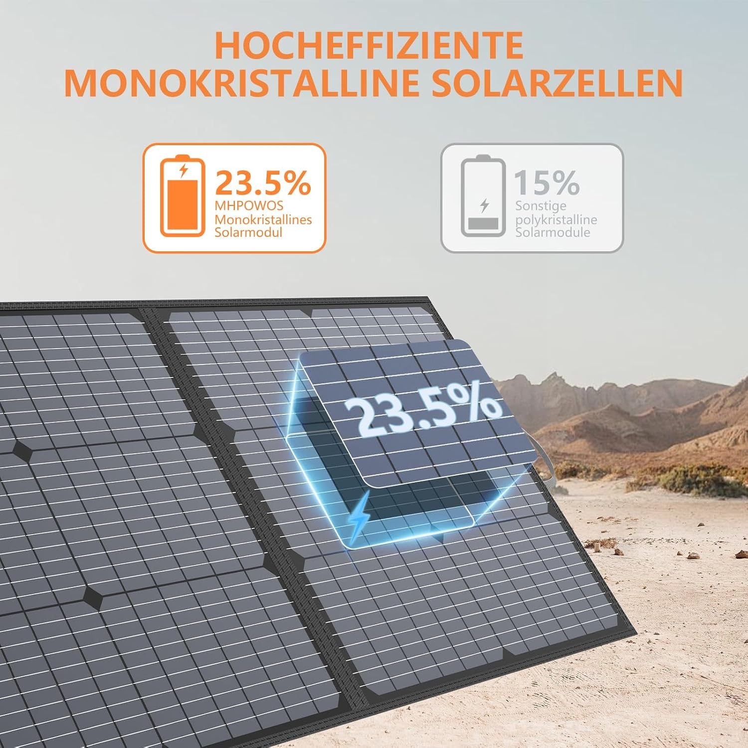 220W draagbaar zonnepaneel, IP67 waterdicht, opvouwbaar zonnepaneel - Maat 220W