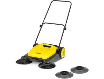 Kärcher Veegmachine S 3 Twin 2-in-1, werkbreedte: 650 mm, tot 1.800 m²/h oppervlak, vuilcontainer: 16 l, gewicht: 9,7 kg, 2 zijbezems voor droog vuil, 2 zijbezems voor vochtig vuil