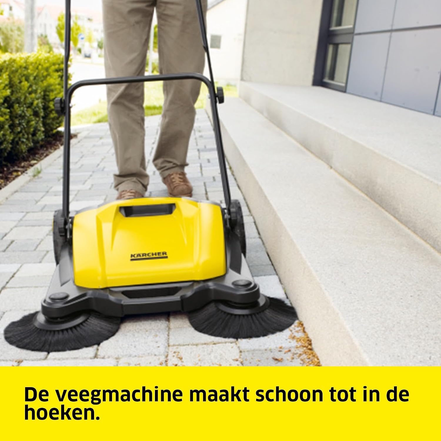 Kärcher Veegmachine S 3 Twin 2-in-1, werkbreedte: 650 mm, tot 1.800 m²/h oppervlak, vuilcontainer: 16 l, gewicht: 9,7 kg, 2 zijbezems voor droog vuil, 2 zijbezems voor vochtig vuil