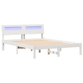 vidaXL Bedframe met hoofdeinde Wit 140 x 190 cm Massief grenenhout
