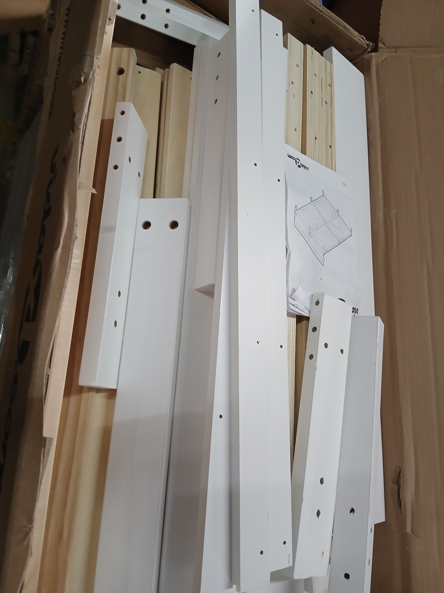 vidaXL Bedframe met hoofdeinde Wit 140 x 190 cm Massief grenenhout