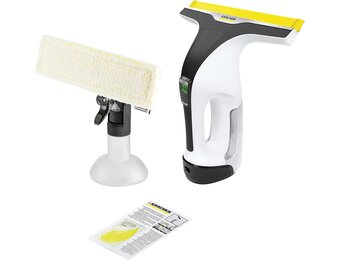 Kärcher Window Vac WV 6 Plus, extra lange accuduur van 100 min, LED-indicatie laadstatus, verwisselbare zuigmond: 280 mm, spuitfles met microvezeldoek, 20 ml ruitenreinigerconcentraat