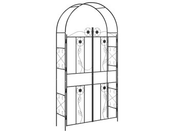 vidaXL Tuin Boog Zwart 115 x 37 x 226 cm Staal