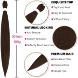 Vlechthaar Voorgerekt Kanekalon Synthetisch Haar 76 cm Kleur 4# Chocoladebruin 6 Pakken Jeukvrij Yaki Textuur Warmwater Instelling