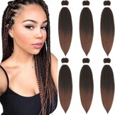 Vlechthaar Voorgerekt Kanekalon Synthetisch Haar 76 cm Kleur 4# Chocoladebruin 6 Pakken Jeukvrij Yaki Textuur Warmwater Instelling