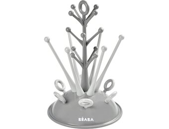 BÉABA, Flessenafdruipboom, grote capaciteit, 6 flessen en accessoires, afneembare wateropvangbak, praktisch, slim design, grijs