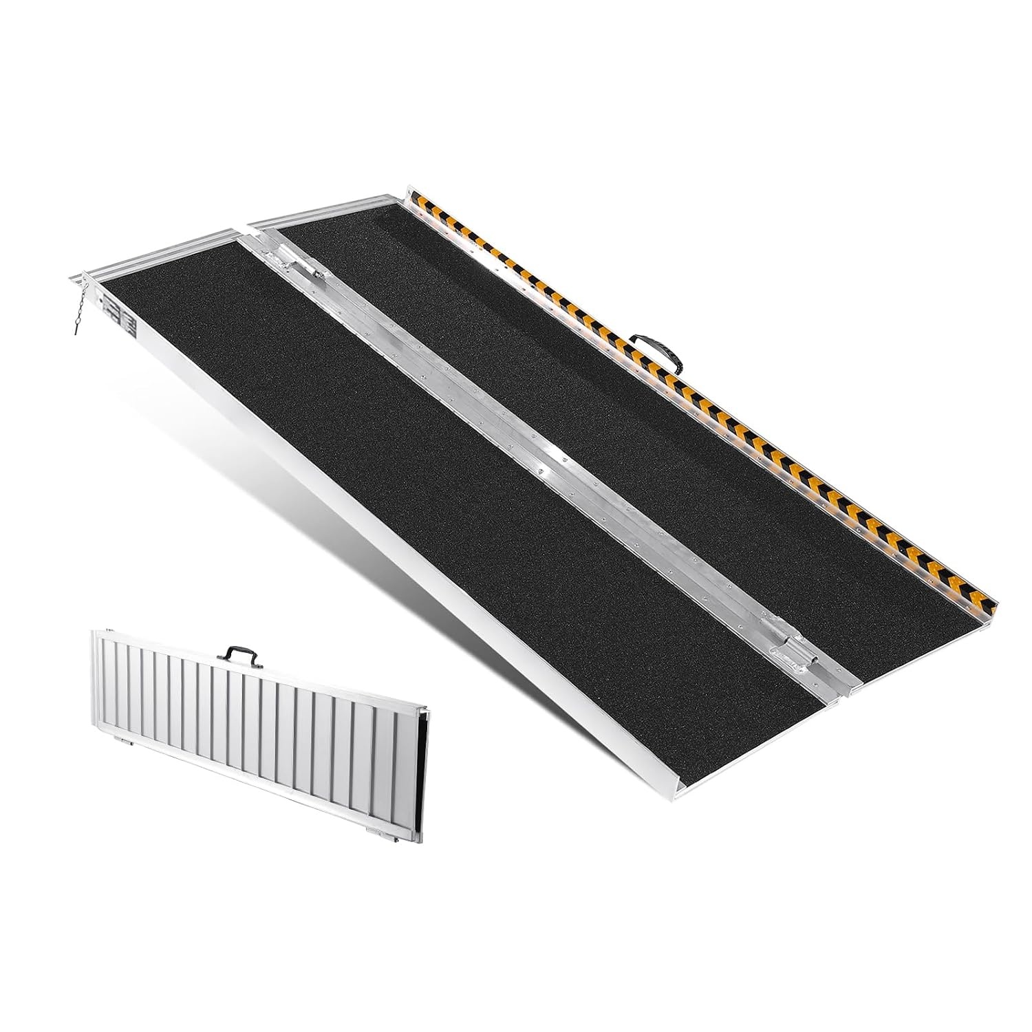 VEVOR Portable Wheelchair Ramp, 183 cm, 363 kg Capacity, Anti-Slip Aluminum Folding Triple Ramp, Folding Mobility Scooter, Ramp Wheelchair, Ramp for Steps, Stairs,