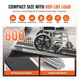 VEVOR Portable Wheelchair Ramp, 183 cm, 363 kg Capacity, Anti-Slip Aluminum Folding Triple Ramp, Folding Mobility Scooter, Ramp Wheelchair, Ramp for Steps, Stairs,