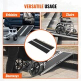 VEVOR Portable Wheelchair Ramp, 183 cm, 363 kg Capacity, Anti-Slip Aluminum Folding Triple Ramp, Folding Mobility Scooter, Ramp Wheelchair, Ramp for Steps, Stairs,