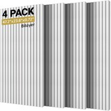 TONOR Akoestische Panelen - 4 stuks - 120 x 60 cm - 1,8 cm dik - Wit met streeppatroon
