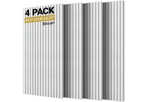 Akoestische Panelen Wit Streeppatroon 4x 120x60 cm 1,8 cm dik Polyester Zelfklevend - 34% Korting