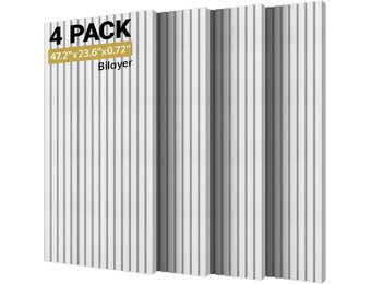 TONOR Akoestische Panelen - 4 stuks - 120 x 60 cm - 1,8 cm dik - Wit met streeppatroon