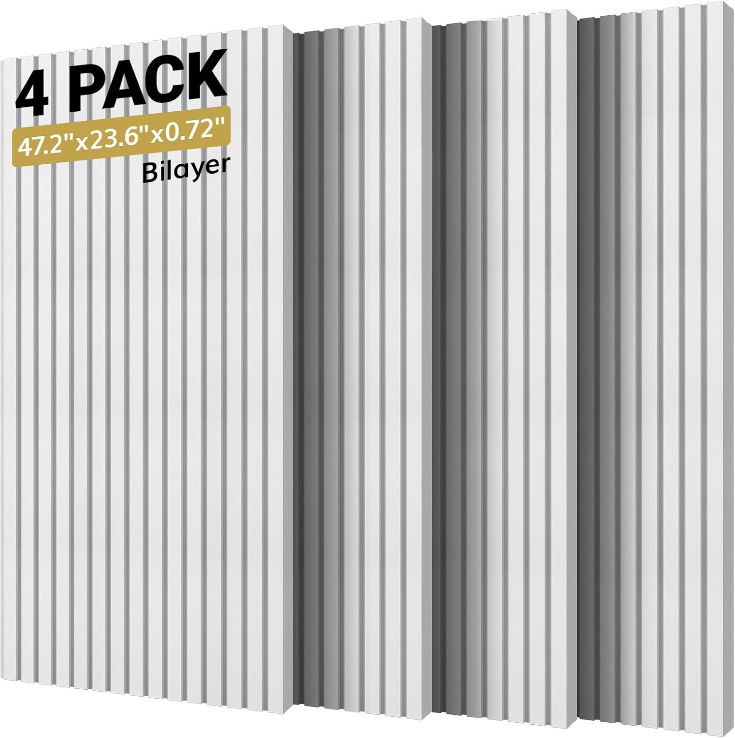 TONOR Akoestische Panelen - 4 stuks - 120 x 60 cm - 1,8 cm dik - Wit met streeppatroon