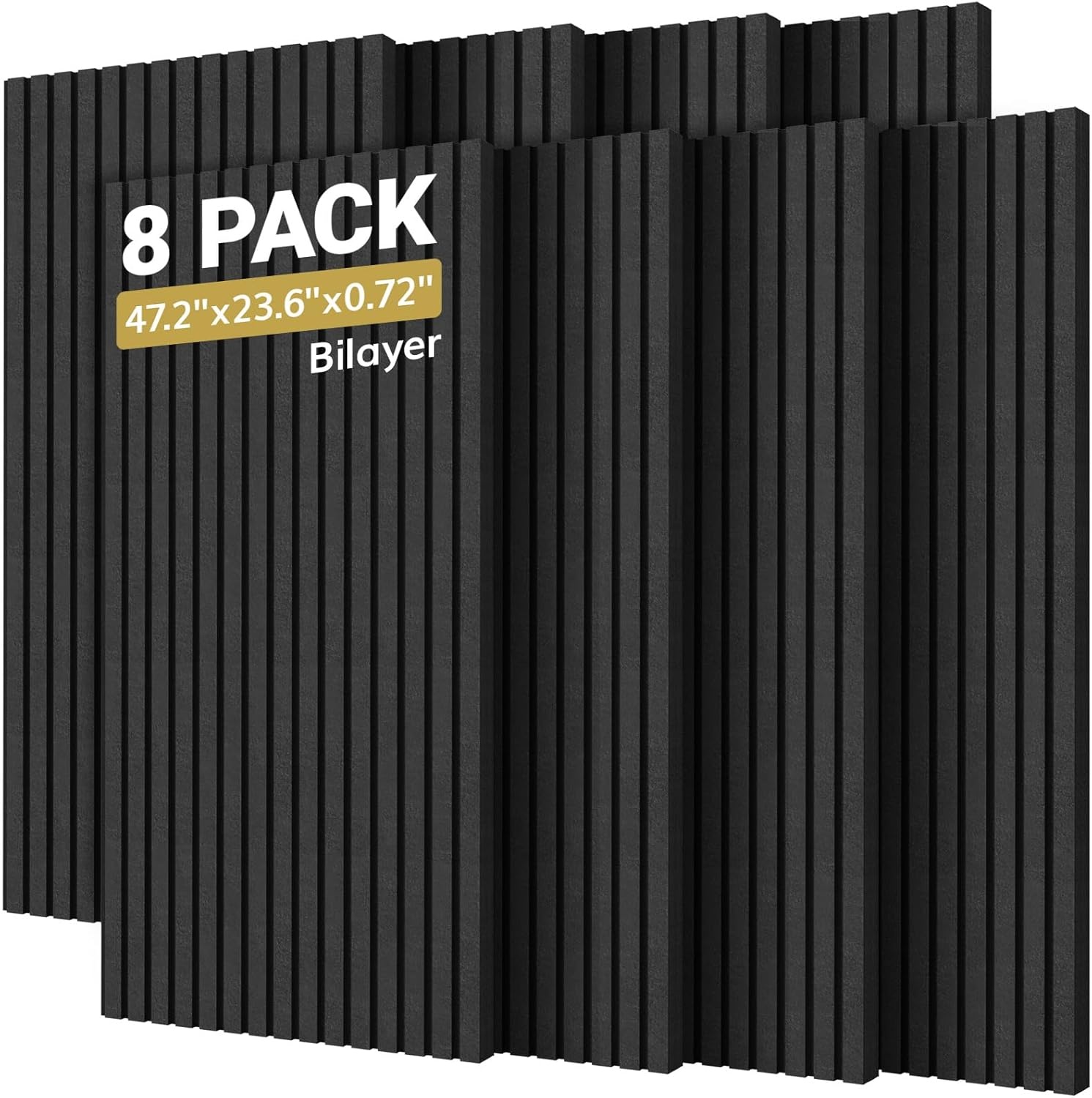 TONOR Akoestische Panelen - 4 stuks - 120 x 60 cm - 1,8 cm dik - Wit met streeppatroon
