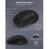 Wireless Keyboard and Mouse Combo, Full-Size Ergonomic Keyboard with Wrist Rest, Phone Holder, Sleep Mode, Silent 2.4GHz Cordless Set for Computer, Laptop, PC, Mac, Windows (Black) (Deep Black)