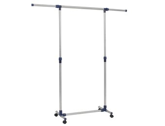 vidaXL Kledingrek verstelbaar 165x44x150 cm roestvrij staal zilver