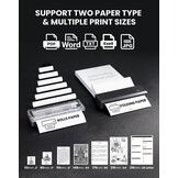 vretti P83 mobiele printer A4, draagbare thermische printer A4 voor onderweg, bluetooth-verbinding voor smartphones, compatibel met Android/iOS, reisprinter voor thuis, leren, zwart