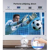 Magcubic HY300F Mini-beamerprojector, 4K ondersteuning, 360° voetbalmotief, kleine thuisbioscoop, outdoor, wifi 6, bluetooth 5.4, autokeystone, draagbare projector, korte afstand voor mobiele