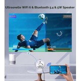Magcubic HY300F Mini-beamerprojector, 4K ondersteuning, 360° voetbalmotief, kleine thuisbioscoop, outdoor, wifi 6, bluetooth 5.4, autokeystone, draagbare projector, korte afstand voor mobiele