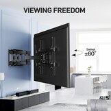PERLESMITH TV Beugel, Voor 37-85 Inch TVs tot 60 kg, Draaibaar Kantel en Uitschuifbare TV Muurbeugel 55 65 Inch, max. VESA 600x400 mm PSPILFK1