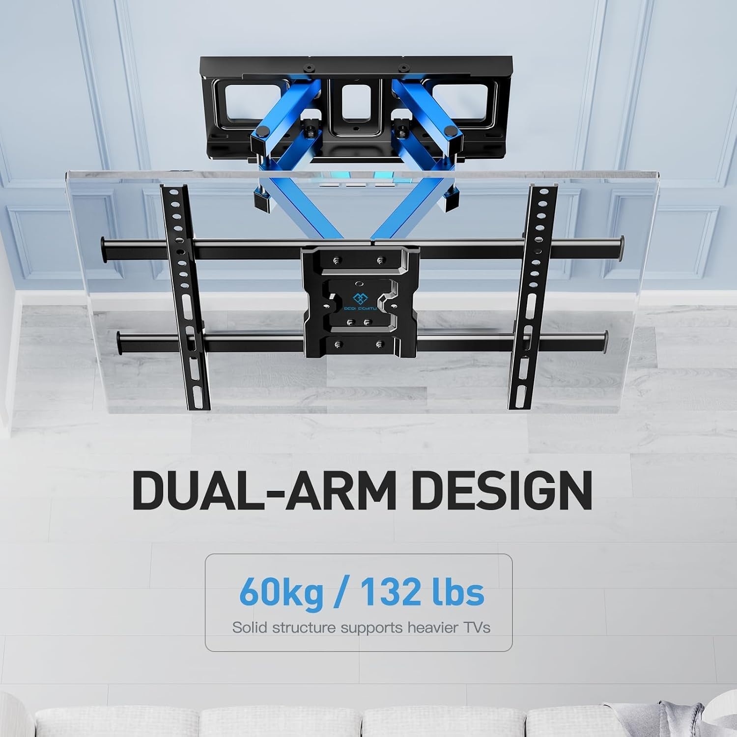 PERLESMITH TV Beugel, Voor 37-85 Inch TVs tot 60 kg, Draaibaar Kantel en Uitschuifbare TV Muurbeugel 55 65 Inch, max. VESA 600x400 mm PSPILFK1