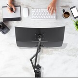 Suptek Dubbele monitorstandaard - 80 cm paal hoge monitorarm bureaubevestiging voor 13-32 inch schermen, maximale belasting 10 kg per arm MD6821DB