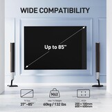 PERLESMITH TV Beugel, Voor 37-85 Inch TVs tot 60 kg, Draaibaar Kantel en Uitschuifbare TV Muurbeugel 55 65 Inch, max. VESA 600x400 mm PSPILFK1