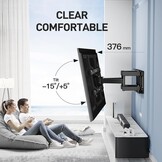 PERLESMITH TV Beugel, Voor 37-85 Inch TVs tot 60 kg, Draaibaar Kantel en Uitschuifbare TV Muurbeugel 55 65 Inch, max. VESA 600x400 mm PSPILFK1