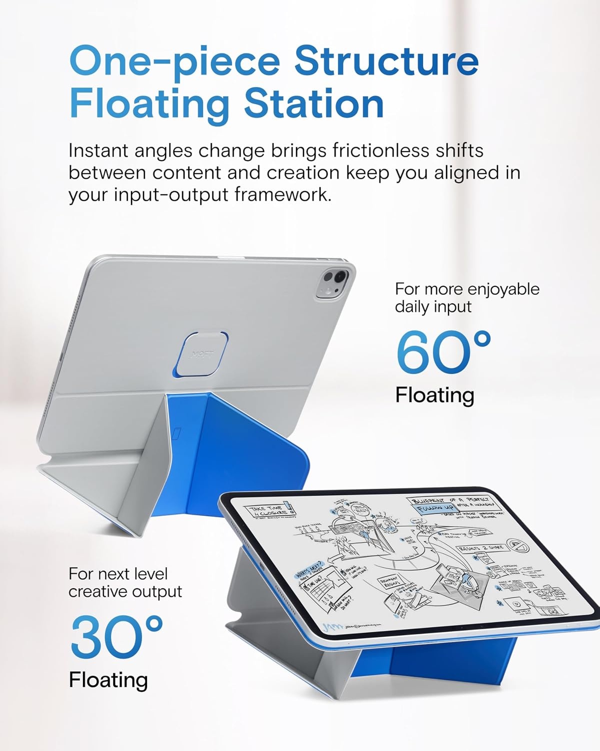 MOFT Dynamic Folio Case voor iPad Pro 13-inch (M4/M5) - Cement x Sapphire