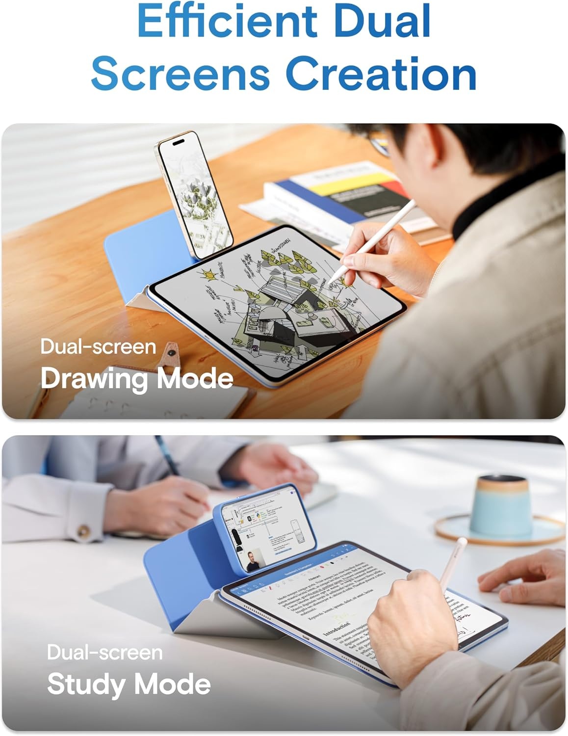 MOFT Dynamic Folio Case voor iPad Pro 13-inch (M4/M5) - Cement x Sapphire