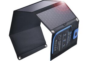 Opvouwbare Zonne-oplader 28W met Digitale Amperemeter & Dubbele USB-poorten - 29% Korting!