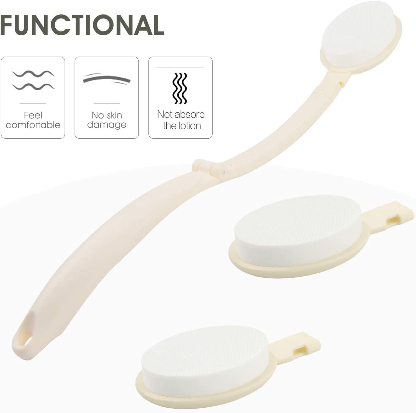 LFJ Lotion Applicator voor Rug, Back Cream Applicator Opvouwbare Lange Steel Spons Hulpje voor Zonnebrandcrème Mannen Vrouwen
