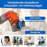 Schoudermassageapparaat, 3-in-1 massageapparaat met magnetische bediening, schouderbandage met 5 warmtestanden en vibratie, 5000 mAh accu, 6600 rpm motor, schoudermassageapparaat voor thuis en op