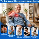 Schoudermassageapparaat, 3-in-1 massageapparaat met magnetische bediening, schouderbandage met 5 warmtestanden en vibratie, 5000 mAh accu, 6600 rpm motor, schoudermassageapparaat voor thuis en op