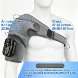 Schoudermassageapparaat, 3-in-1 massageapparaat met magnetische bediening, schouderbandage met 5 warmtestanden en vibratie, 5000 mAh accu, 6600 rpm motor, schoudermassageapparaat voor thuis en op