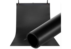 Fotoachtergrond PVC Zwart 120x240 cm Mat & Glad - 33% Korting!