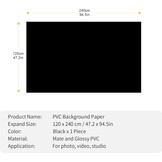 Selens 120 x 240 cm PVC-achtergrond voor Fotografie, Zwarte Achtergrond