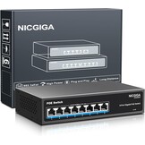 8-poorts Gigabit PoE Switch onbeheerd met 8-poorts IEEE802.3af/at PoE+@120W, 2x 1000Mbps uplink + 2x 1G SFP, 12-poorts netwerk power over Ethernet switch.