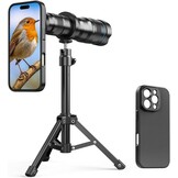 APEXEL Draagbare telelens met geïntegreerde beschermhoes voor iPhone 16 Pro – 36-voudige lens met statiefaansluiting - Maat 36X-16 Pro