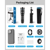 APEXEL Draagbare telelens met geïntegreerde beschermhoes voor iPhone 16 Pro – 36-voudige lens met statiefaansluiting - Maat 36X-16 Pro
