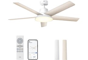 Plafondventilator met Licht 132 cm, 12 Snelheden, 3 Modi, Wit - 35% Korting