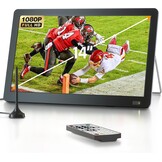 DESOBRY 14-inch Draagbare TV met DVB-T2 HD Antenne en Accu - Zwart