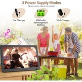 DESOBRY 14-inch Draagbare TV met DVB-T2 HD Antenne en Accu - Zwart