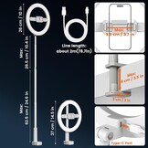 Telefoonhouder voor boven het hoofd met ringlicht, 10 inch verstelbaar ringlicht met standaard en telefoonhouder, overhead statief met afstandsbediening, iPhone/Android opvouwbare telefoonstandaard