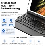 TQQ Toetsenbordhoes voor iPad 10,2 inch (7e, 8e en 9e generatie) met precisie-trackpad, notebook-achtig toetsenbord met 10-kleurige achtergrondverlichting, 360° draaibaar, Duitse QWERTZ-lay-out