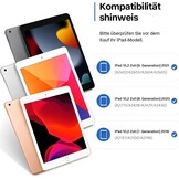 TQQ Toetsenbordhoes voor iPad 10,2 inch (7e, 8e en 9e generatie) met precisie-trackpad, notebook-achtig toetsenbord met 10-kleurige achtergrondverlichting, 360° draaibaar, Duitse QWERTZ-lay-out