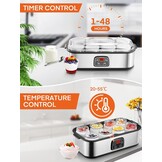 Yoghurtmaker, Griekse yoghurtmachine met 8 glazen/deksels, one-touch-display: perfect voor organische, gezoet, gearomatiseerde, eenvoudige of suikervrije opties voor baby's, kinderen en parfaits