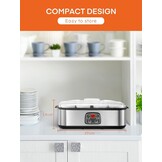 Yoghurtmaker, Griekse yoghurtmachine met 8 glazen/deksels, one-touch-display: perfect voor organische, gezoet, gearomatiseerde, eenvoudige of suikervrije opties voor baby's, kinderen en parfaits