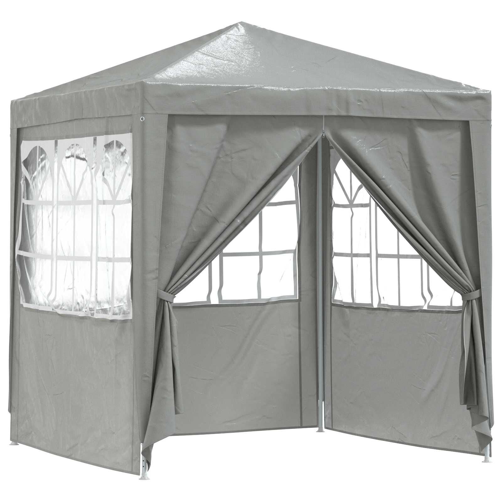vidaXL Partytent 200 x 200 x 240 cm Lichtgrijs PE en staal